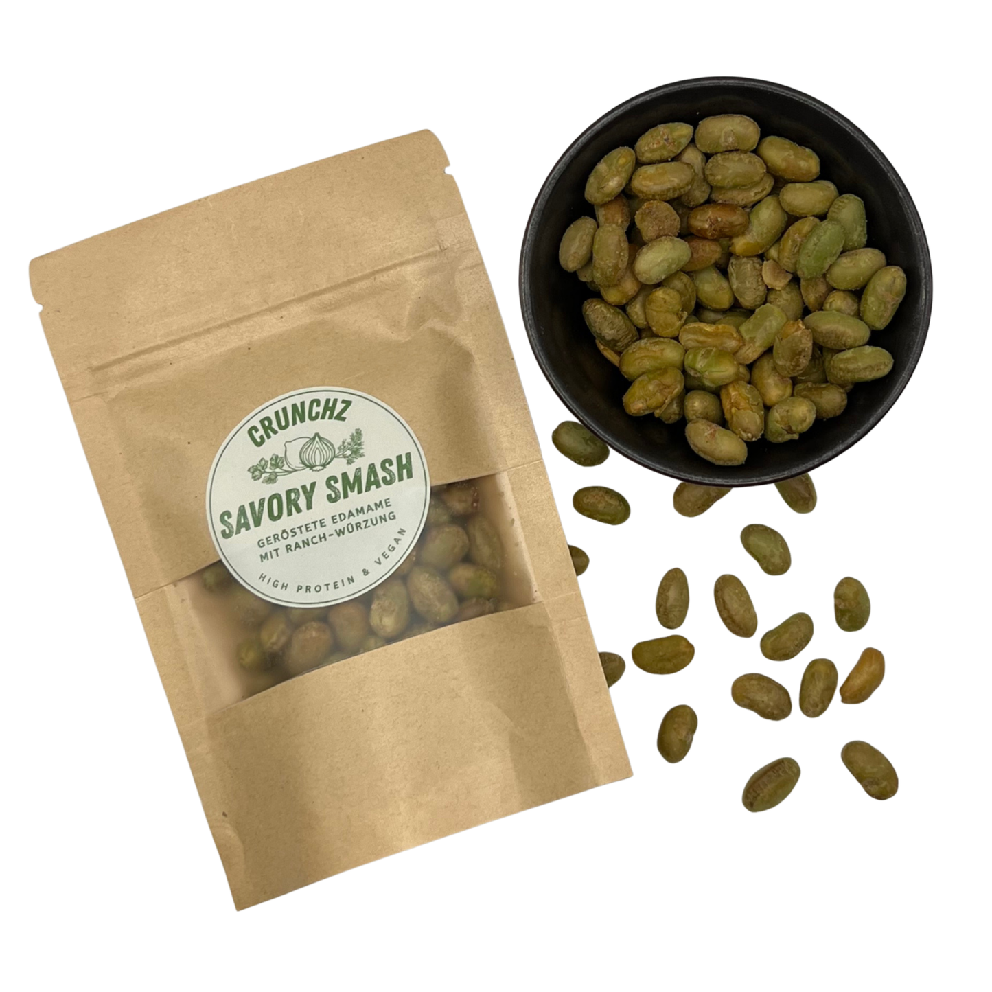 CRUNCHZ SAVORY SMASH (6 x 30g) | Geröstete Edamame mit Ranch-Würzung