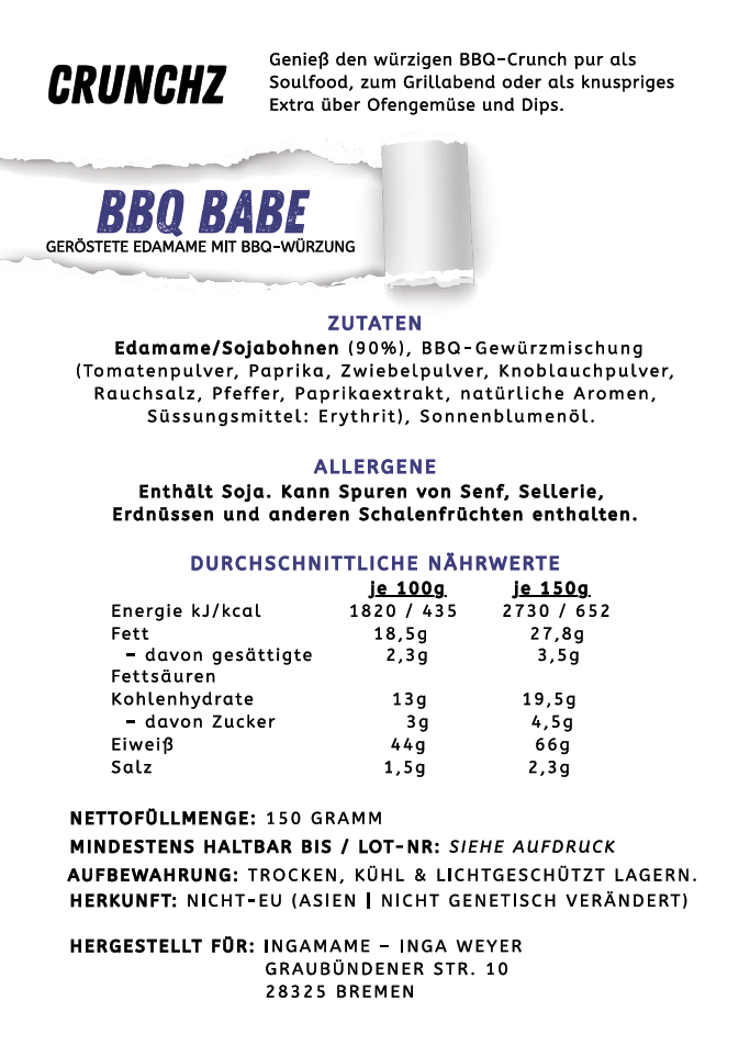 CRUNCHZ – BBQ BABE (150g)